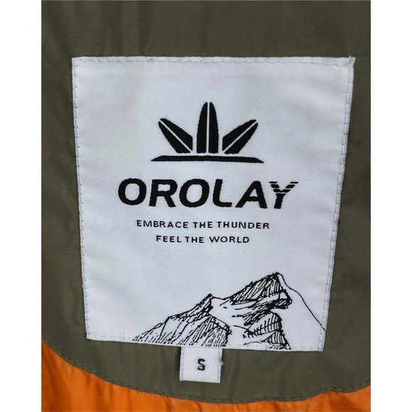 OROLAY Thickened Down Jacket Coat Parka Faux Sherpa Lined Hooded Green Small - Picture 11 of 11